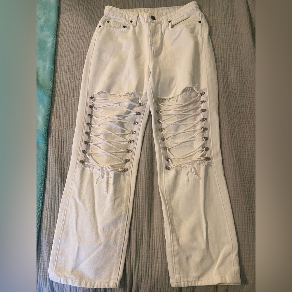 Carmar White Denim Trendy Jeans